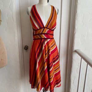 Heart Moon Star Stripe Halter Sun Dress Size Medium
